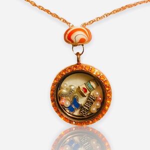 DAUGHTER boutique charm circle locket pendant necklace + FREE CHARM EXTRAS!